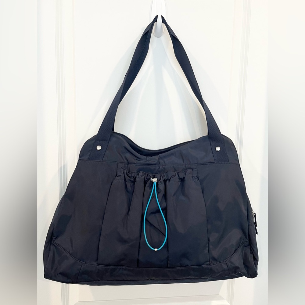 Baggalini Anne McGilvray & Co Midnight Motivate Yoga Tote Bag Navy Blue